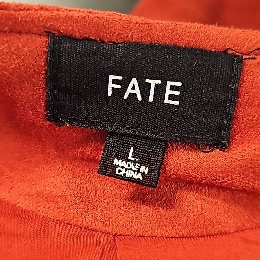 Fate Burnt Orange Delilah Suede Cropped Jacket - Size Large - Picture 11 of 13